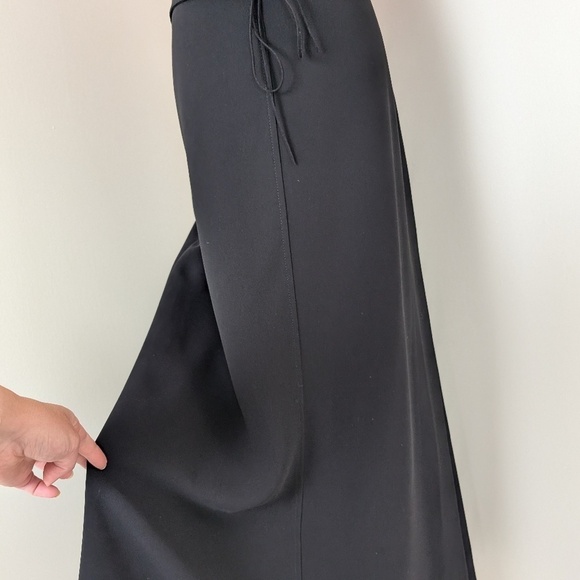 Louben Black Maxi Skirt Tailored Belt Tied Corset Thick Flared - Picture 8 of 10